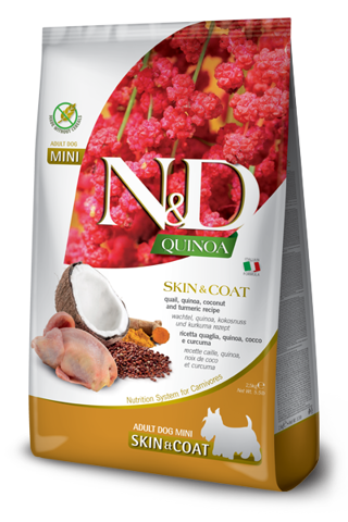 Farmina N&D Quinoa Adult Mini Skin & Coat z przepiórką dla psa 2,5kg