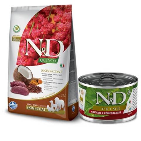 Farmina N&D Quinoa Skin & Coat z jeleniem dla psa 2,5kg + puszka gratis!