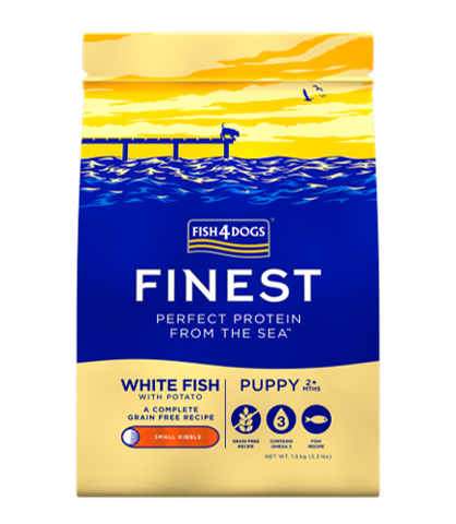 Fish4Dogs Finest White Fish Complete Puppy sucha karma dla szczeniąt ras małych 1,5kg
