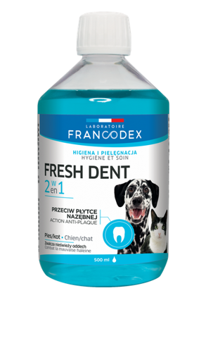 Francodex Fresh Dent płyn do higieny jamy ustnej dla psów i kotów 500ml