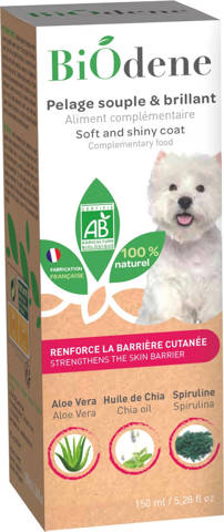 Francodex Karma uzupełniająca dla psów Biodene Jedwabista i lśniąca sierść 150 ml