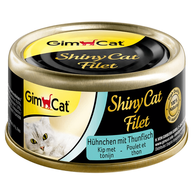 Gimcat Shinycat filet z kurczaka z tuńczykiem karma mokra dla kota 70g