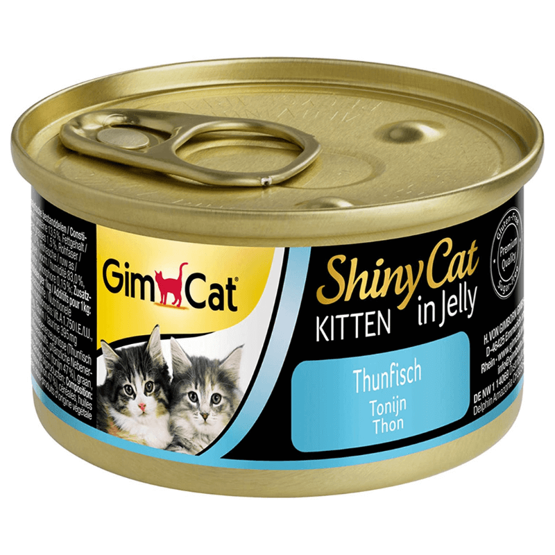 Gimcat Shinycat kawałki drobne kawałki tuńczyka w galaretce karma mokra dla kociąt 70g