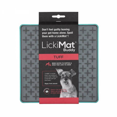 LickiMat Buddy Tuff antystresowa mata do lizania dla psa i kota turkusowa 20x20cm
