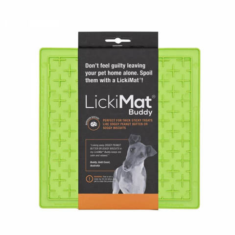 LickiMat Buddy antystresowa mata do lizania dla psa i kota zielona 20x20cm
