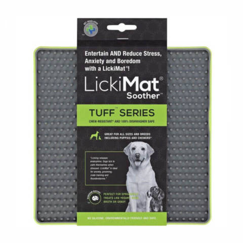 LickiMat Soother Tuff antystresowa mata do lizania dla psa i kota zielona 20x20cm