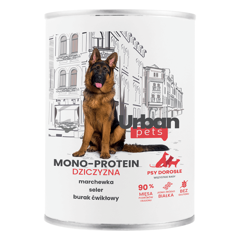 Over Zoo Urban Pets Mono Protein dziczyzna karma mokra dla psa 400g