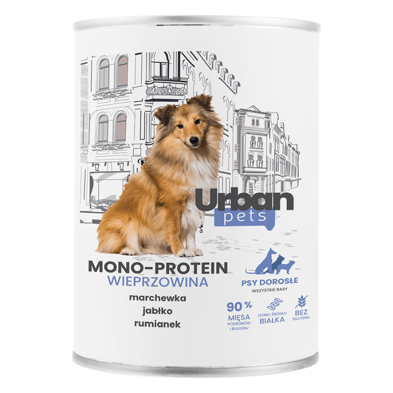 Over Zoo Urban Pets Mono Protein wieprzowina karma mokra dla psa 800g