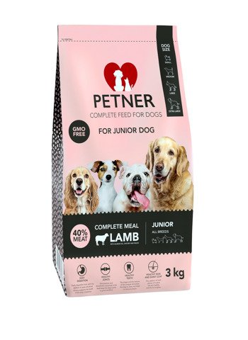 Petner Karma Junior All Breeds z jagnięciną dla młodych psów wszystkich ras 3kg