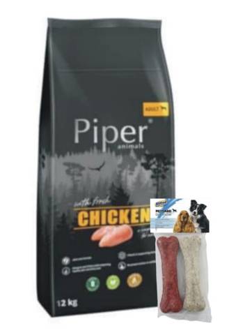Piper Animals z kurczakiem sucha karma dla psa 12kg + przysmak gratis!
