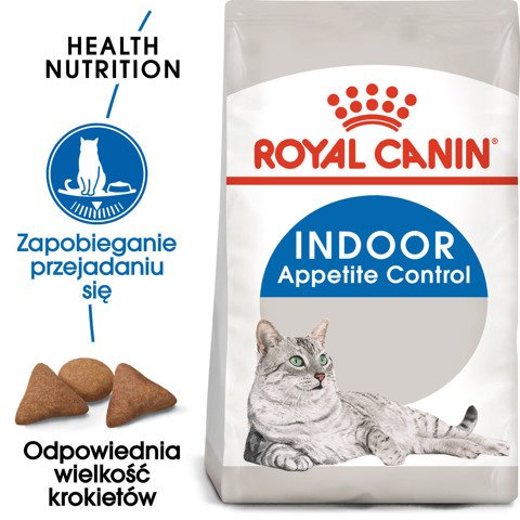 ROYAL CANIN Indoor Appetite Control Feline karma sucha dla kotów dorosłych, przebywających wyłącznie w domu, z tendencją do przejadania się 2kg