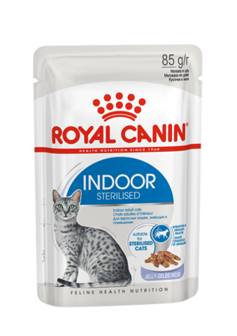 ROYAL CANIN Indoor Sterilised w galarecie karma mokra w sosie dla kotów dorosłych, sterylizowanych, przebywających wyłącznie w domu 12x85g