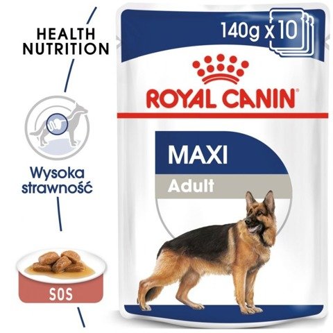 ROYAL CANIN Maxi Adult karma mokra w sosie dla psów dorosłych ras dużych 10x140g