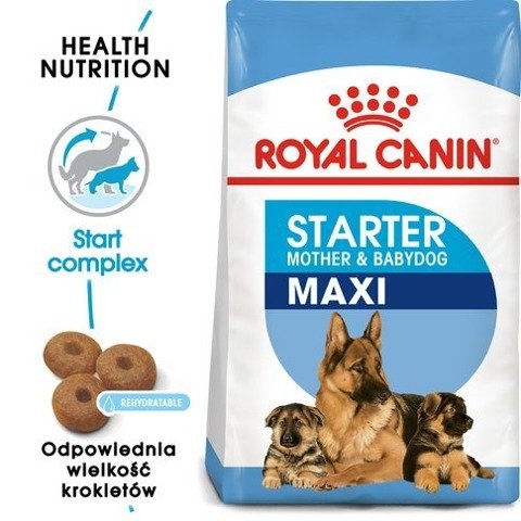 ROYAL CANIN Maxi Starter Mother&Babydog  karma sucha dla dla suk w ciąży, w okresie laktacji i szczeniąt, od 4 do 8 tygodnia życia, ras dużych 15kg