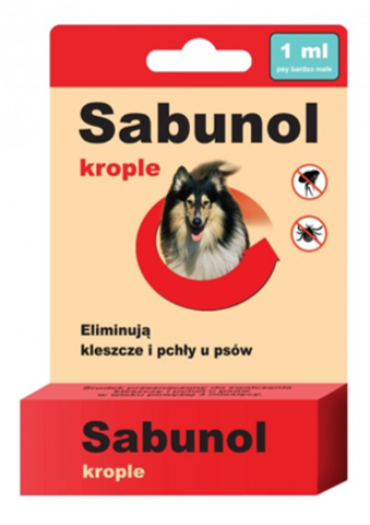 Sabunol Krople przeciw pchłom i kleszczom dla psa (5-10kg) 1ml