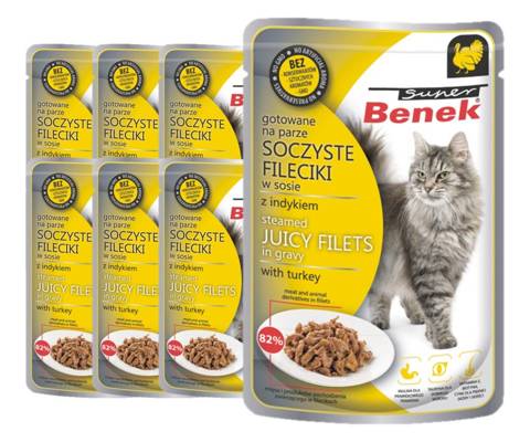 Super Benek Saszetka dla kota Fileciki w sosie z indykiem 28x85g