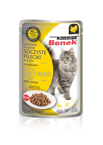 Super Benek Saszetka dla kota Fileciki w sosie z indykiem 85g