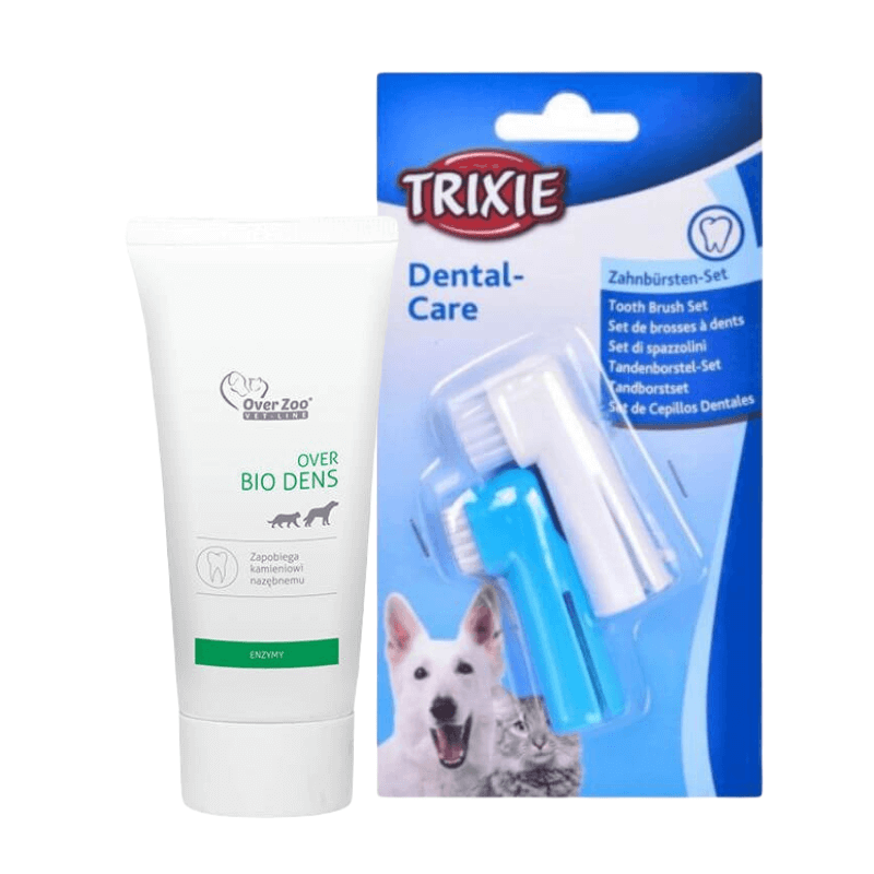 Trixie Zestaw szczoteczek do zębów psów i kotów, na palec