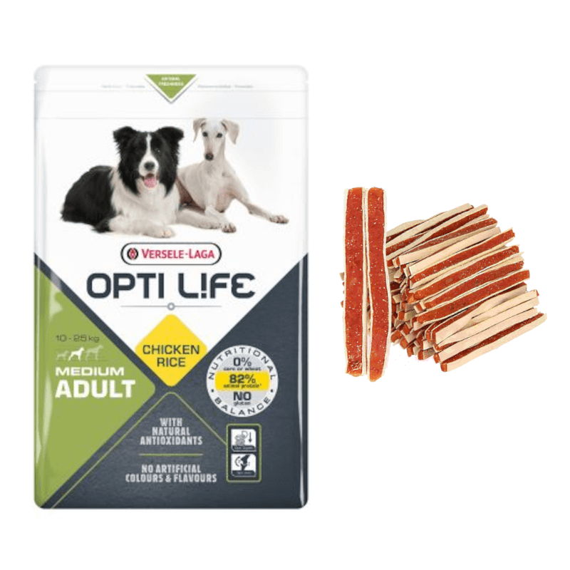 Versele-Laga Opti Life Adult Medium dla psów średnich ras 12,5kg + Przysmak dla psa GRATIS