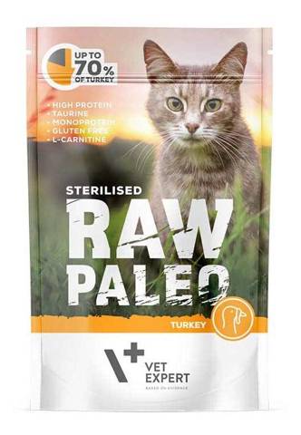 Vet Expert Raw Paleo Sterilised z indykiem dla kotów 100g
