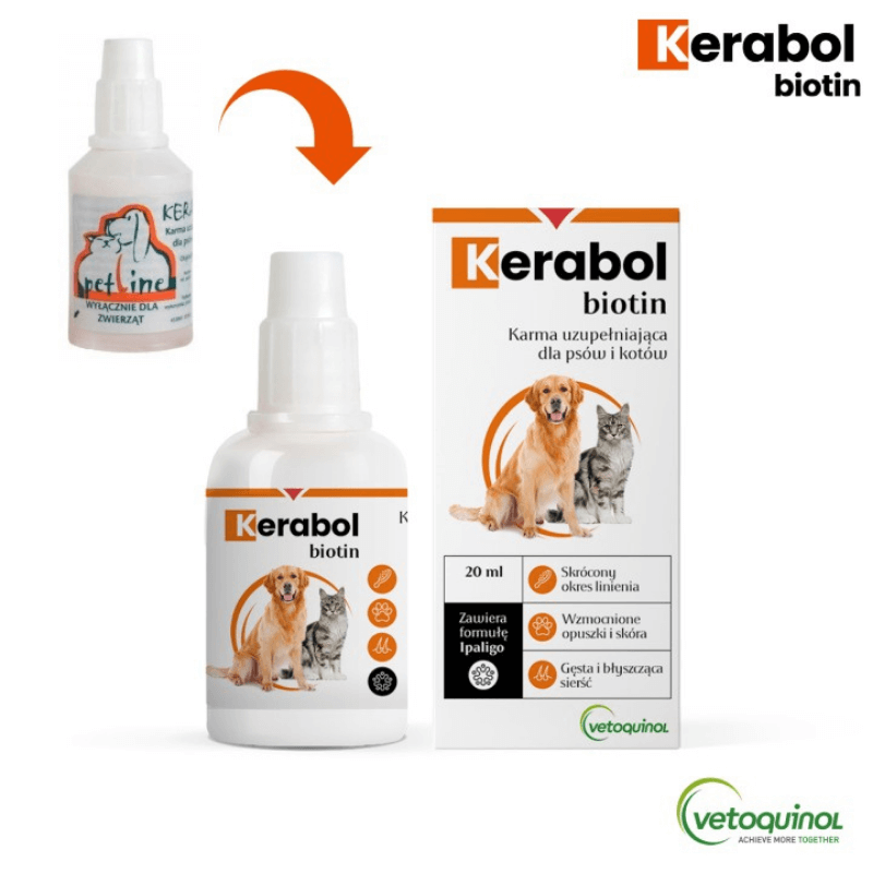 Vetoquinol Kerabol Biotin krople na sierść i skórę 20ml
