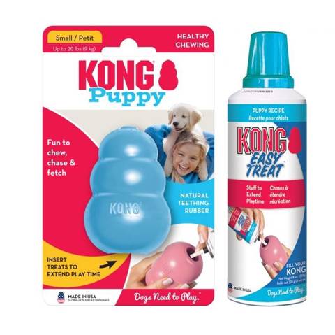 Zestaw Kong Puppy S + pasta do zabawek Kong 226g