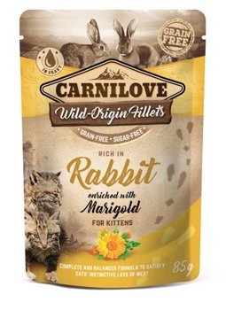 Carnilove Cat Pouch Rabbit&Marigold karma mokra dla kociąt saszetka 85g