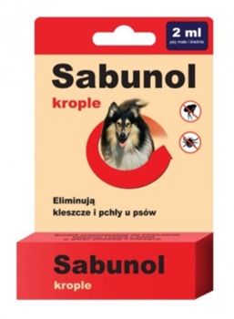 Sabunol Krople przeciw pchłom i kleszczom dla psa (10-20kg) 2ml