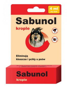 Sabunol Krople przeciw pchłom i kleszczom dla psa (20-40kg) 4ml