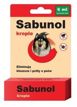 Sabunol Krople przeciw pchłom i kleszczom dla psa (40-60kg) 6ml