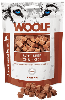 Woolf Przysmak dla psa Soft beef chunkies 100g